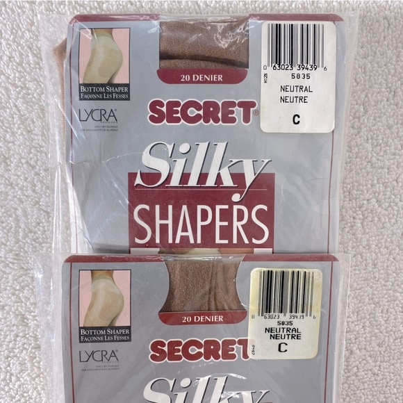 Vintage Secret Silky Shapers Pantyhose Tights In Neutral W Bottom Shaper X2 - Picture 2 of 6